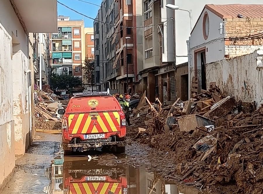 Tercer relevo de los bomberos del Ayuntamiento de Salamanca en Paiporta