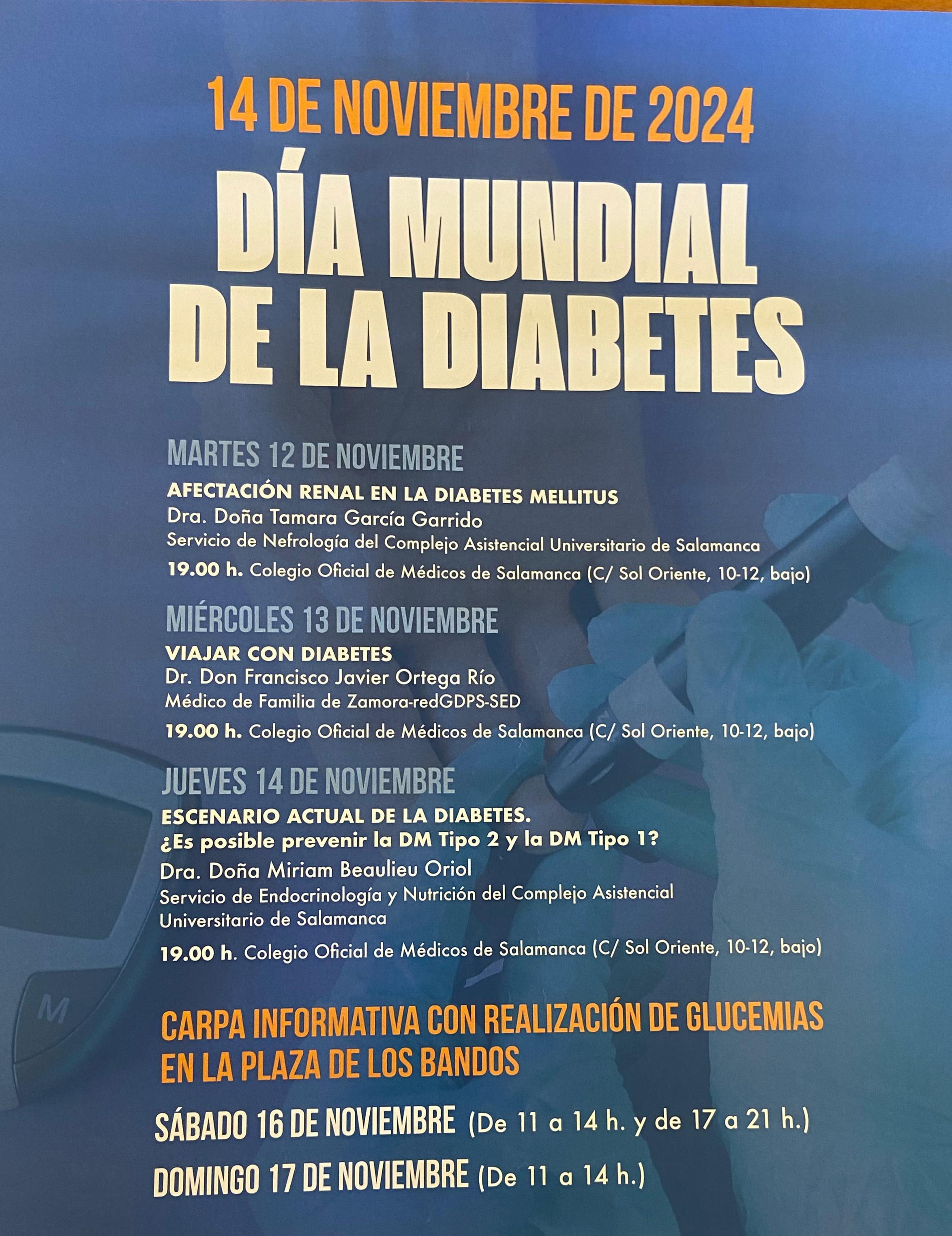 Programación del Día Mundial de la Diabetes en Salamanca