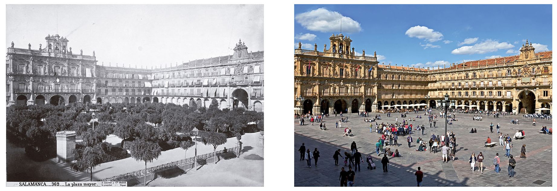 Fotografía izquierda: Jean Laurent (propiedad del Museo de Salamanca). Derecha: Vicente Sierra Puparelli