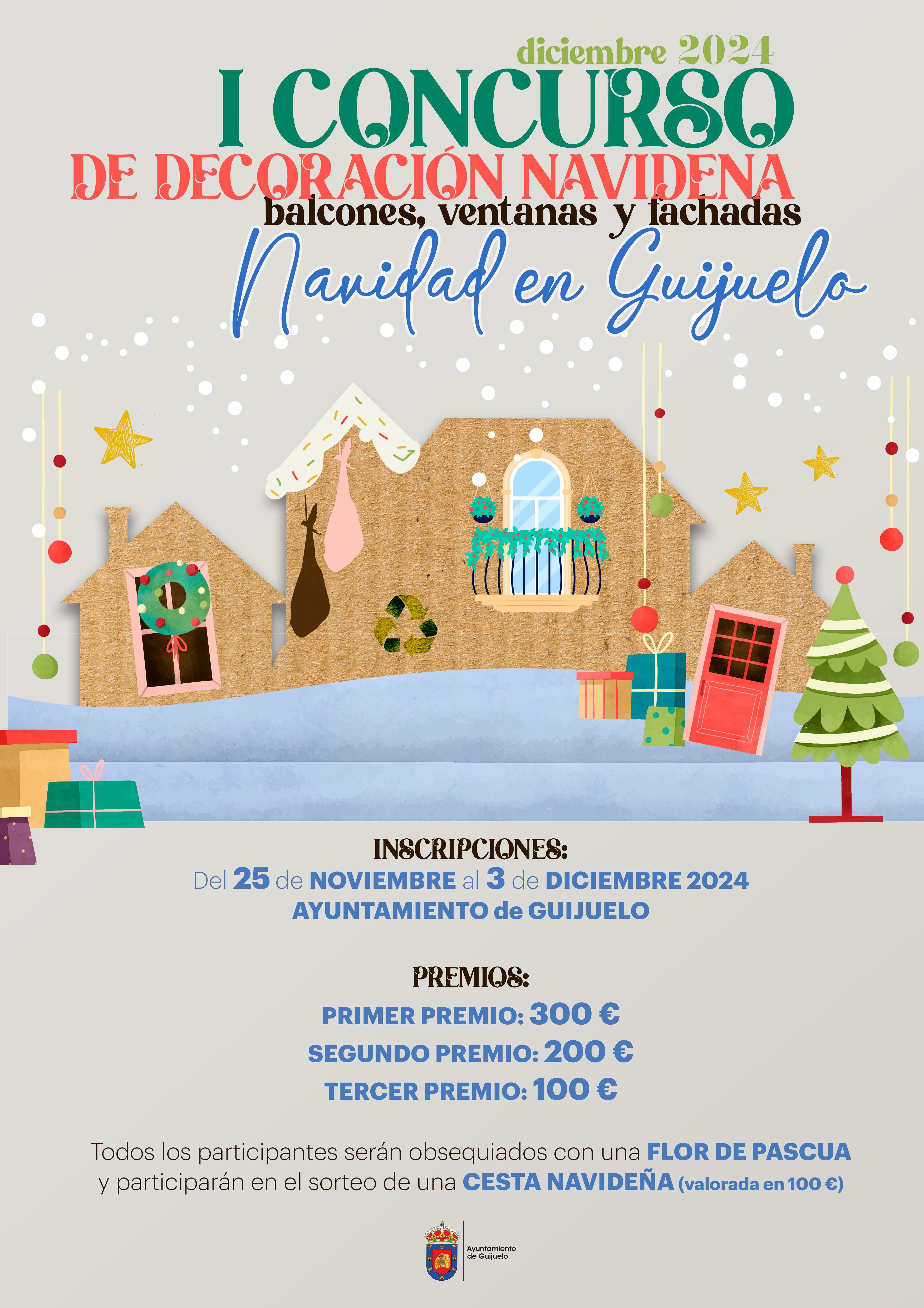 CARTEL I CONCURSO DECORACIÓN BALCONES, VENTANAS Y FACHADAS NAVIDAD EN GUIJUELO