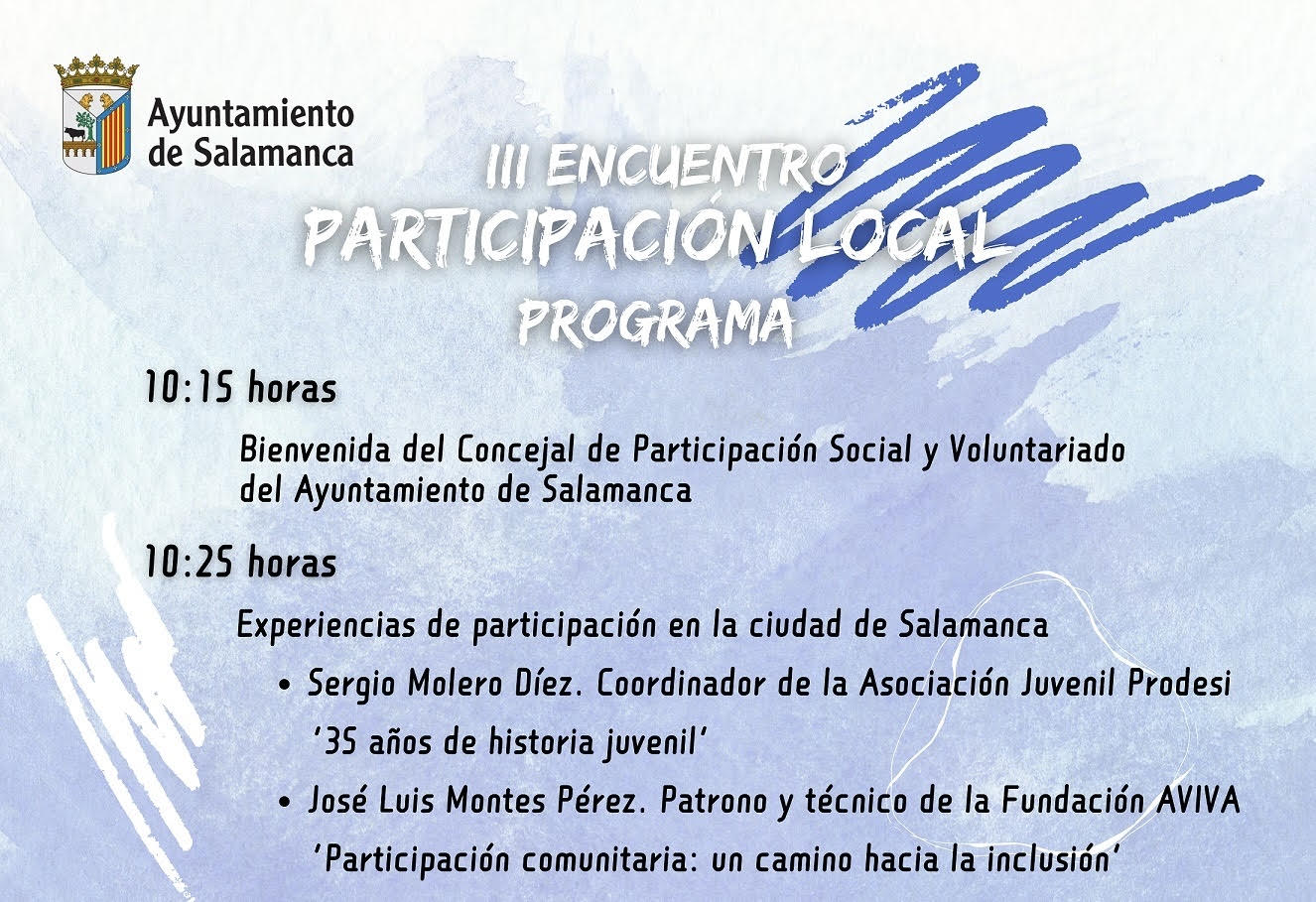 Cartel del tercer encuentro de participación local. Ayto de Salamanca