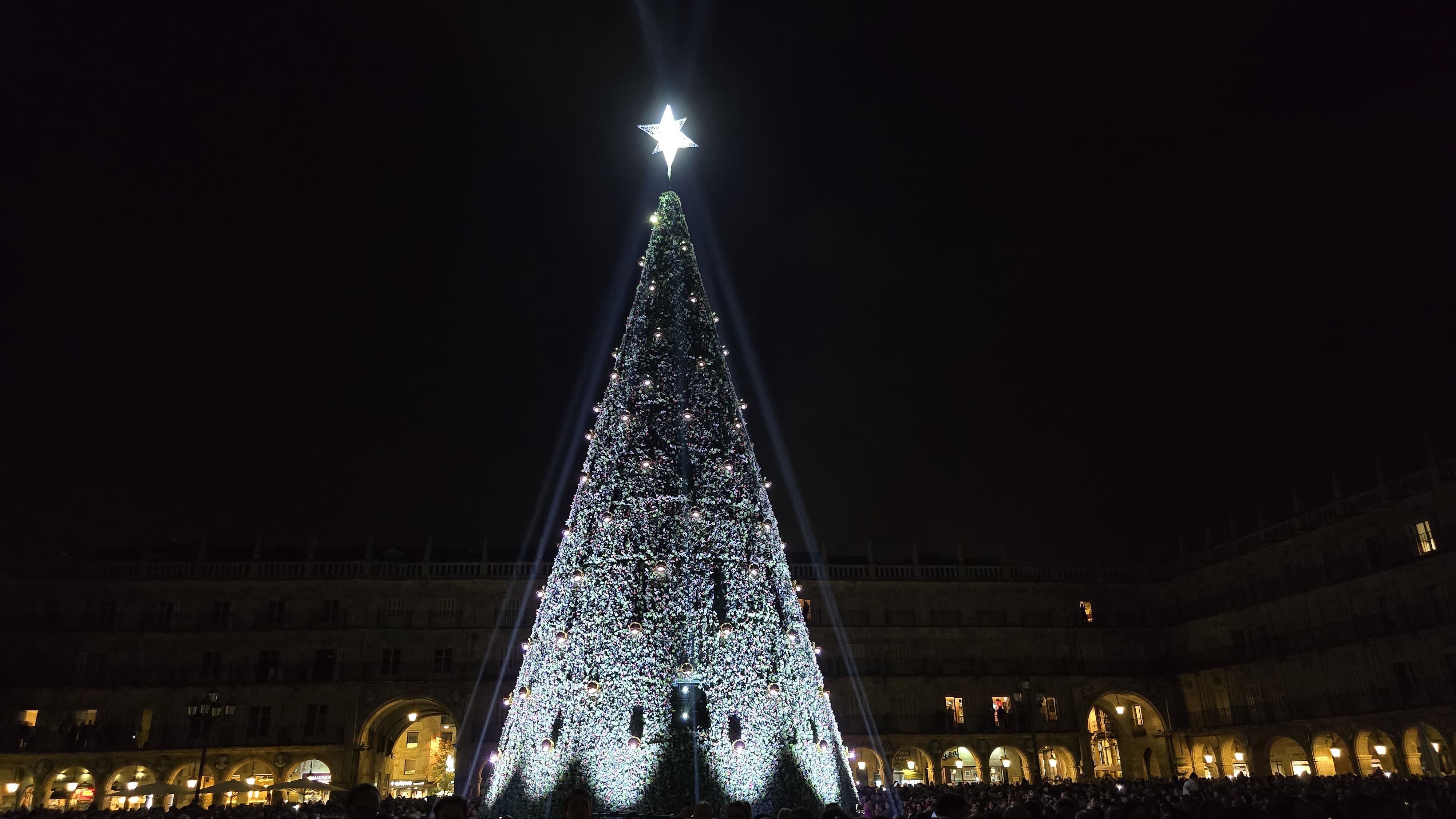 Inauguración iluminación navideña en la Plaza Mayor de Salamanca, noviembre 2024. Fotos Andrea M.