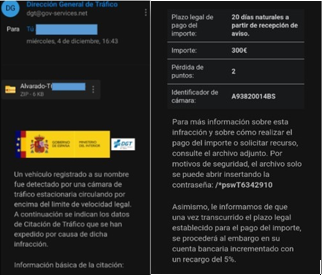 Correo fraudulento que suplanta a la DGT