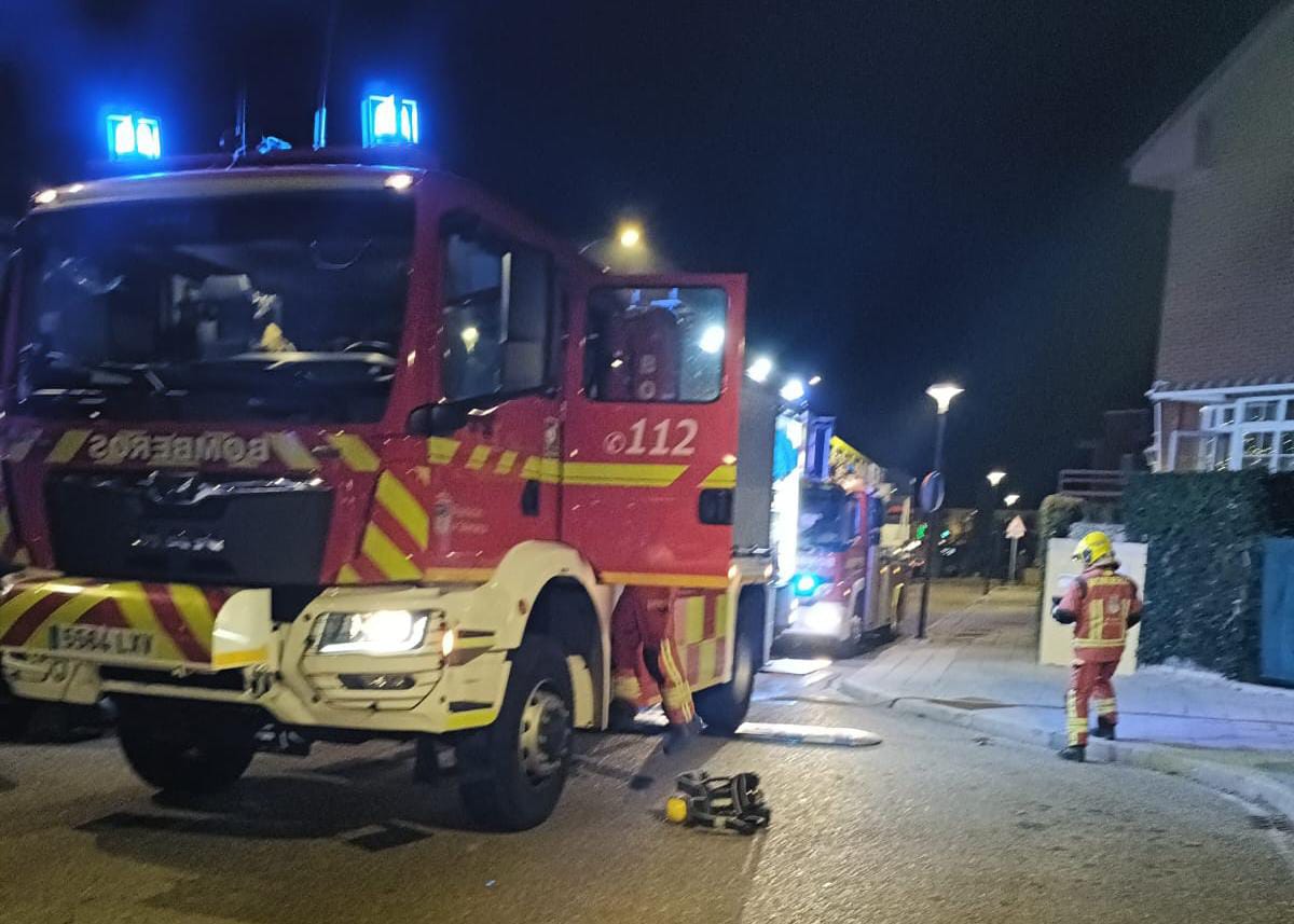 Incendio en Villamayor de la Armuña en el que han ido de urgencia los bomberos de la Diputación de Salamanca