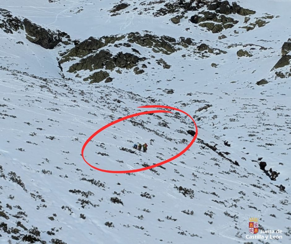 Montañero rescatado en la provincia de Palencia. Foto: Junta de Castilla y León