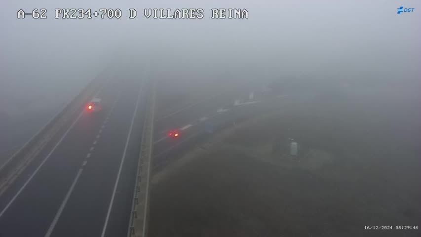 Niebla en Villares de la Reina. Foto  DGT