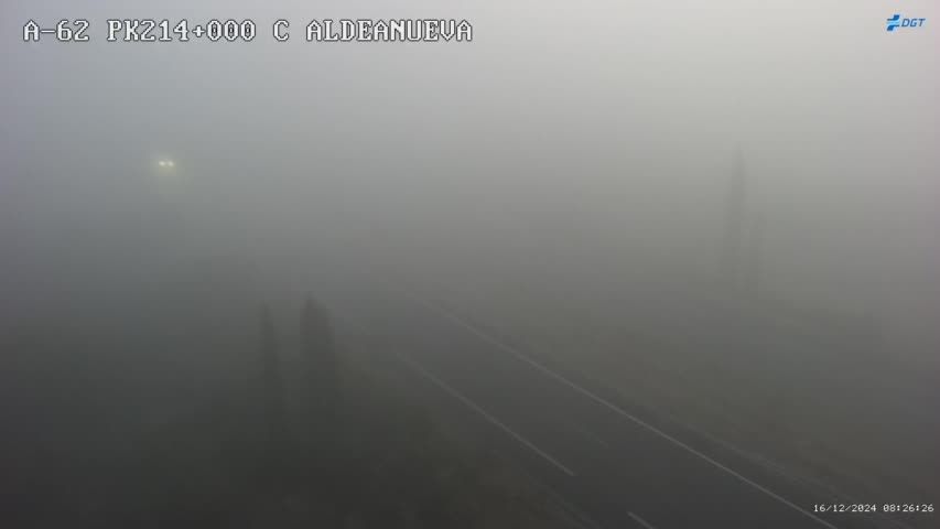 Niebla en Aldeanueva. FOTO: DGT