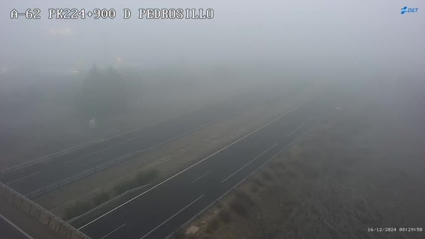 Niebla en Pedrosillo. FOTO: DGT