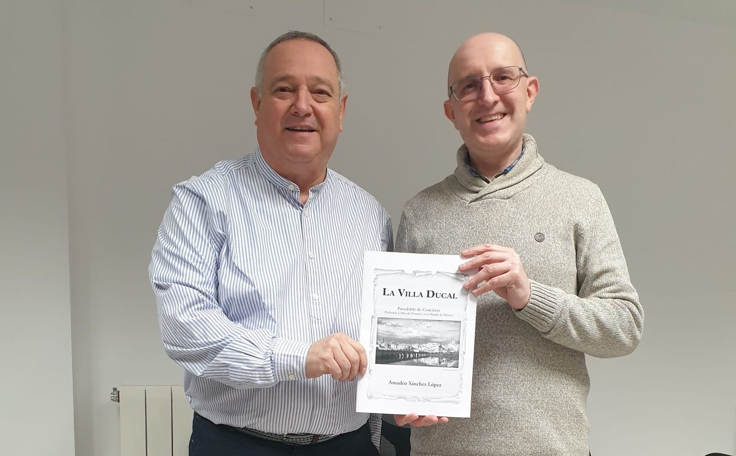 Imagen: Mario y Amadeo Sánchez López, profesor de Trompeta en el Conservatorio Profesional de Salamanca y miembro de la Banda de Música de Alba de Tormes