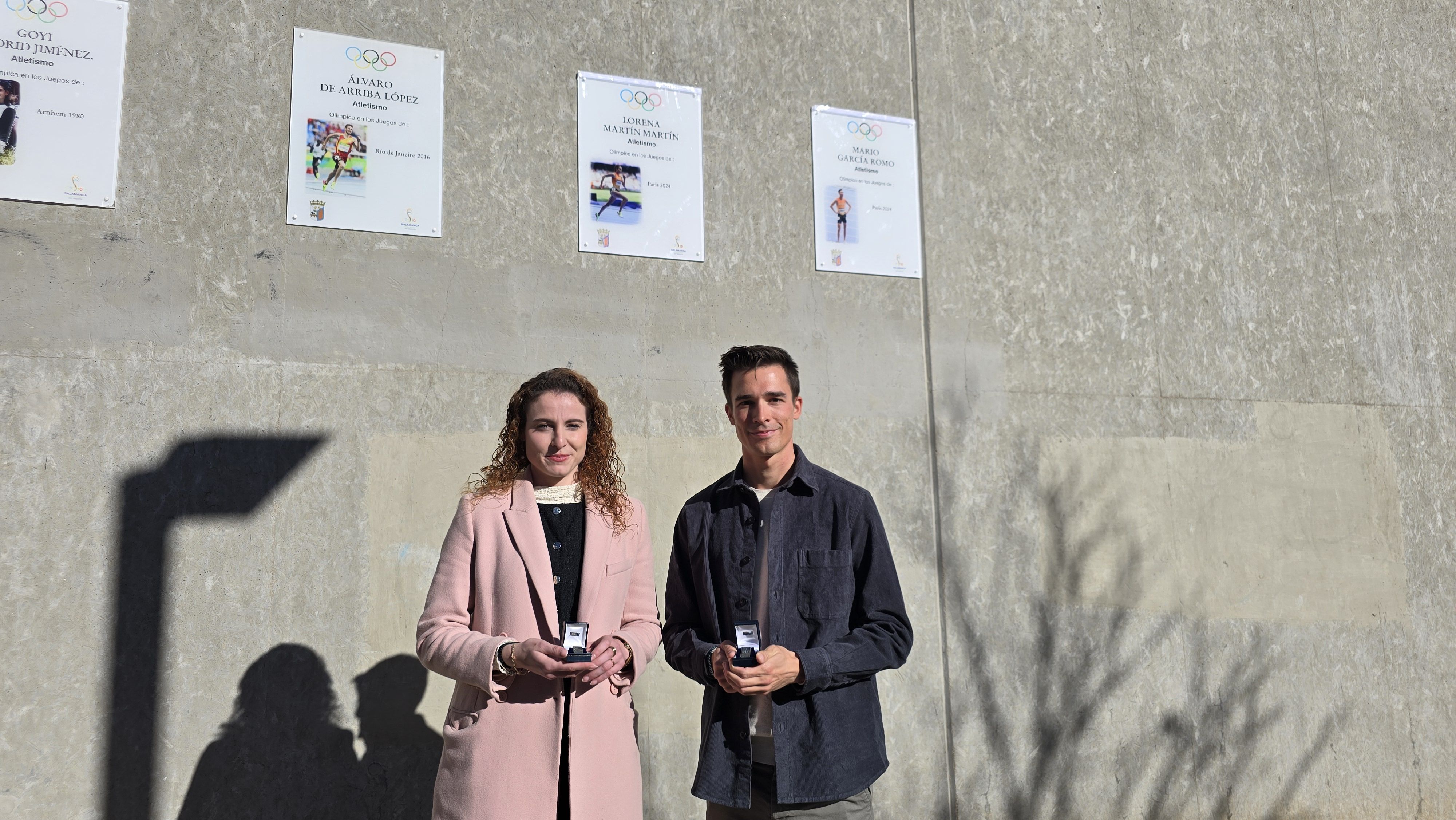 inauguración de las placas a los deportistas olímpicos Mario García Romo y Lorena Martín