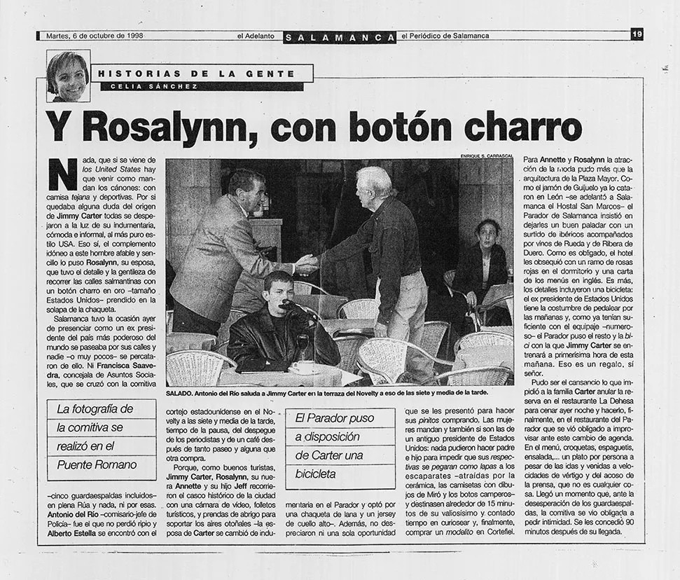 Jimmy Carter y su visita a Salamanca en 1998