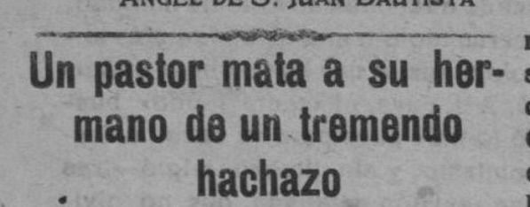 Recorte de prensa del fratricidio de Valbuena de Aldeaciprestre