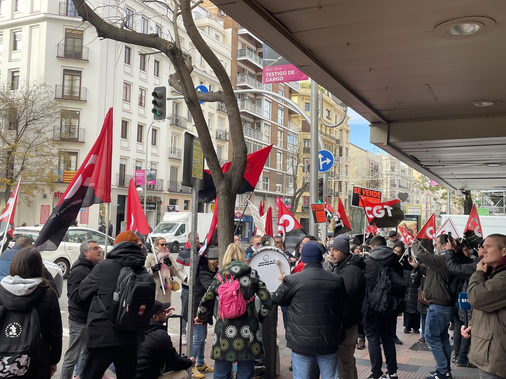 Comienzan las movilizaciones de los trabajadores de El Corte Inglés. Imagen: Contracorriente Madrid 