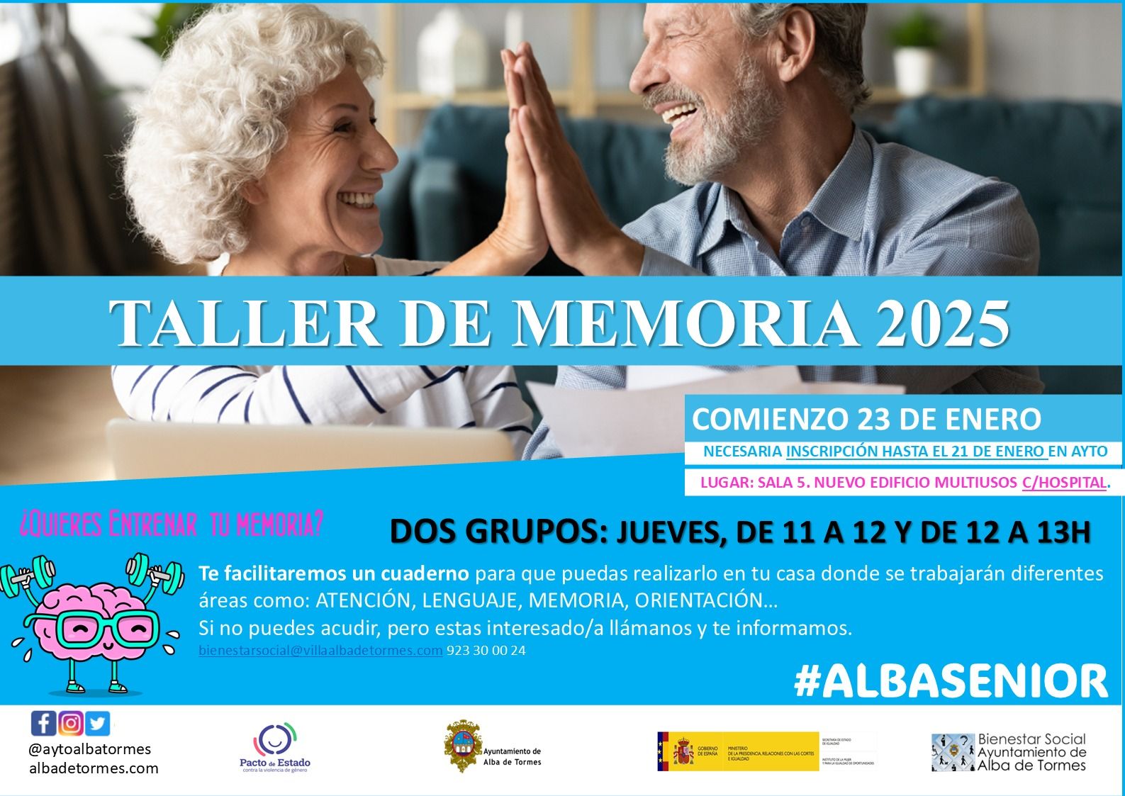  'Taller de Memoria' en Alba de Tormes para mejorar las habilidades cognitivas. Foto Ayuntamiento Alba de Tormes