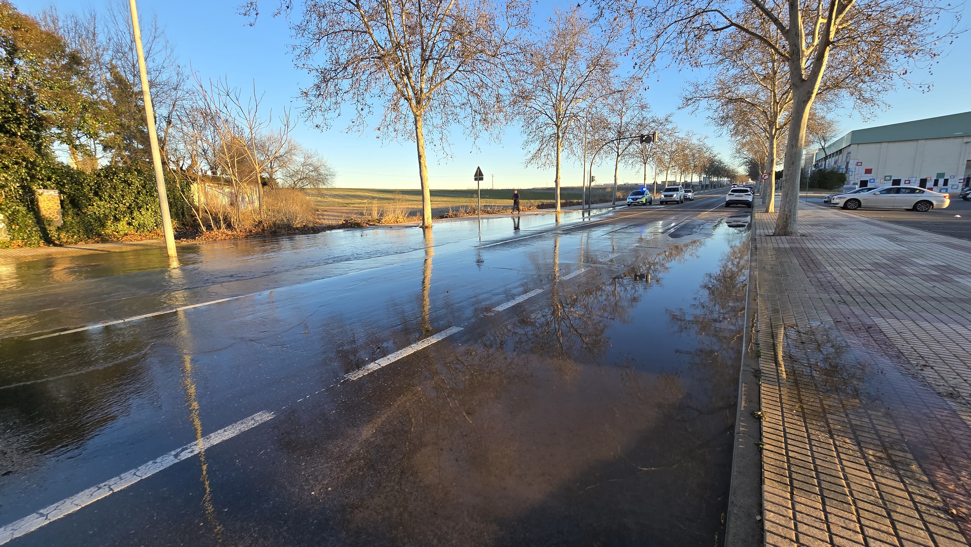 Inundada la avenida de San Agustín tras reventar una tubería