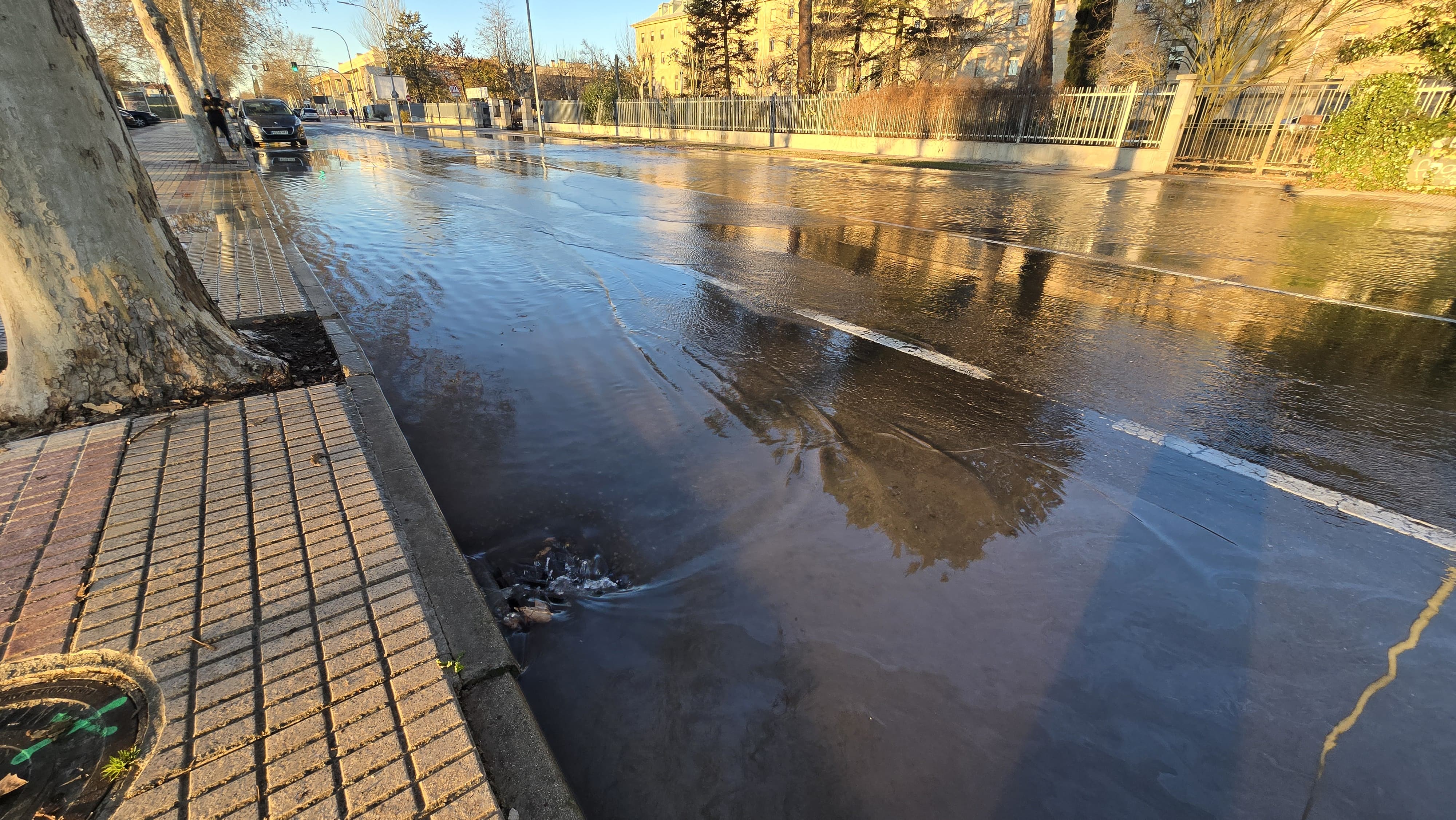 Inundada la avenida de San Agustín tras reventar una tubería