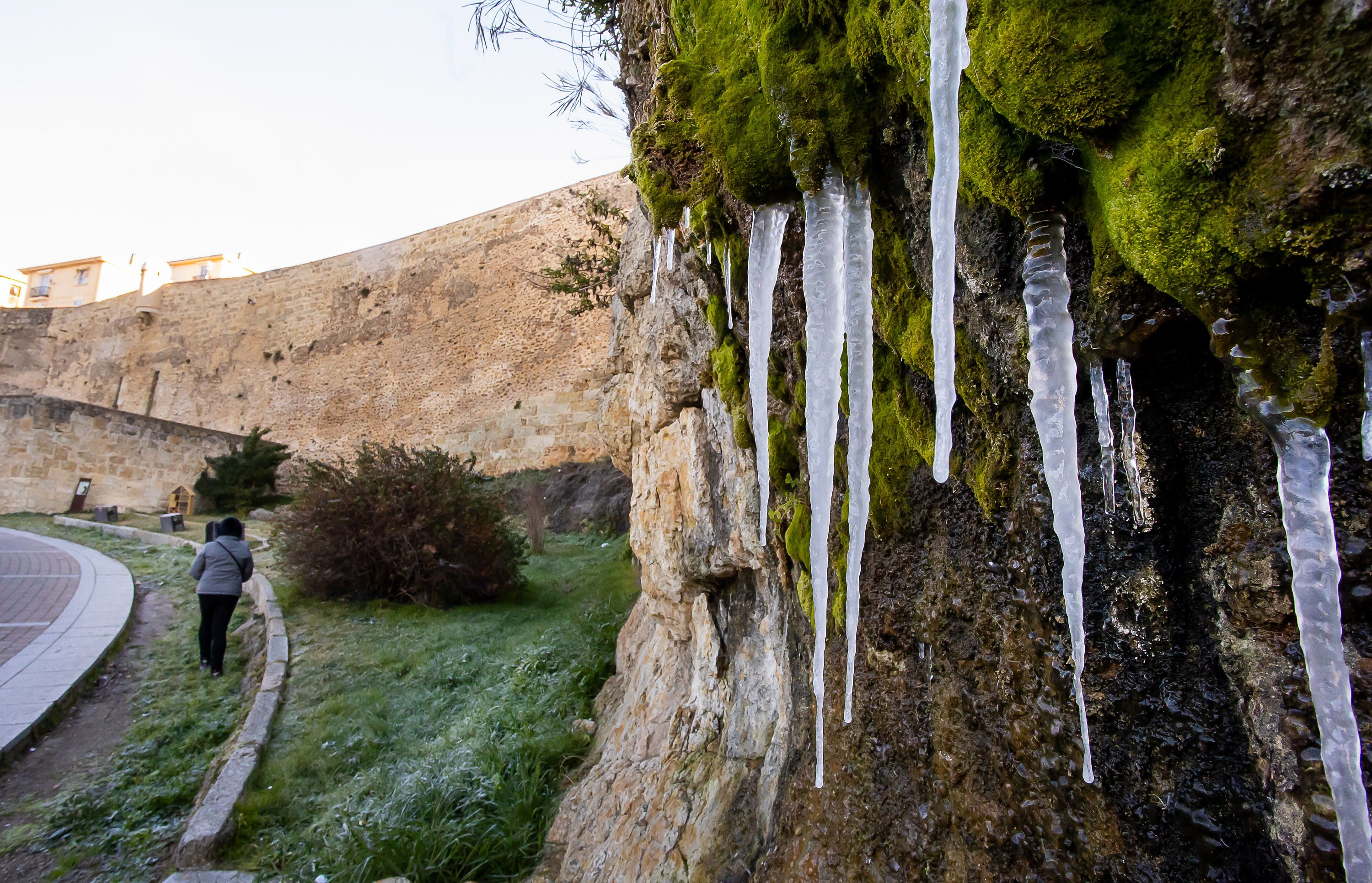 Frío en Ciudad Rodrigo. Carámbano de hielo. ICAL