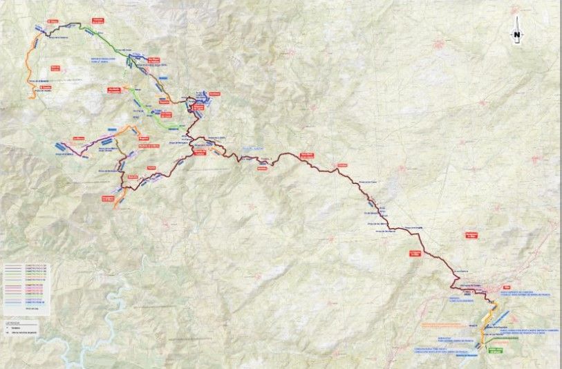 Plano proyecto conexión abastecimiento agua potable desde Navamuño