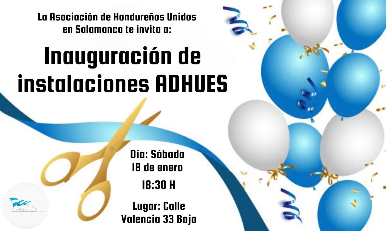 Cartel de la inauguración de la primera sede de la Asociación de Honduras en Salamanca