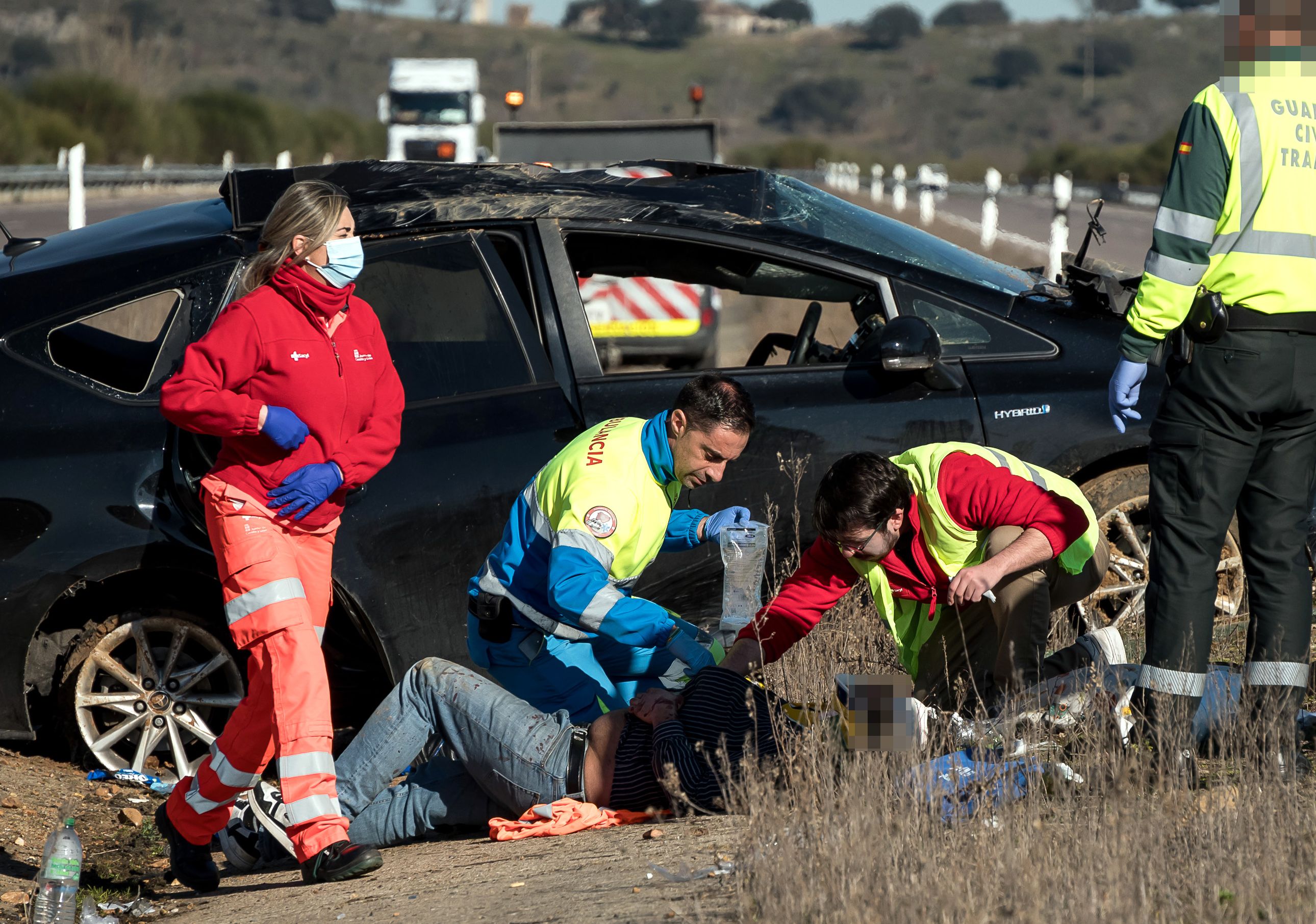 Dos heridos en un accidente en la A62 a la altura de  de Martín de Yeltes (2)