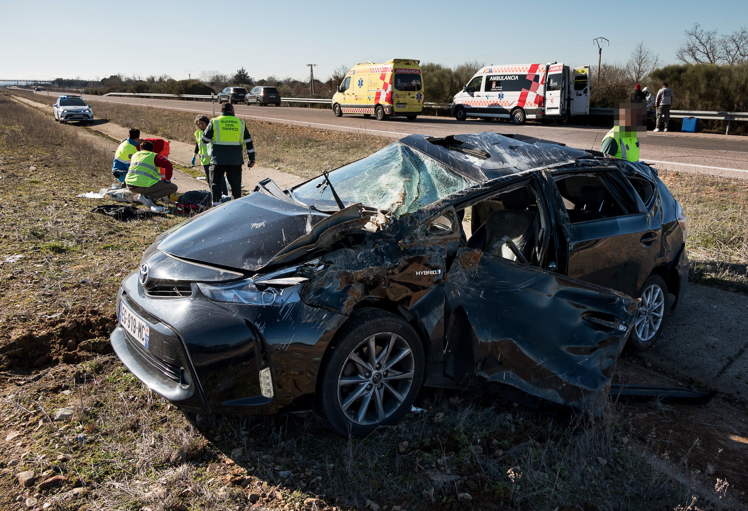 Dos heridos en un accidente en la A62 a la altura de  de Martín de Yeltes 