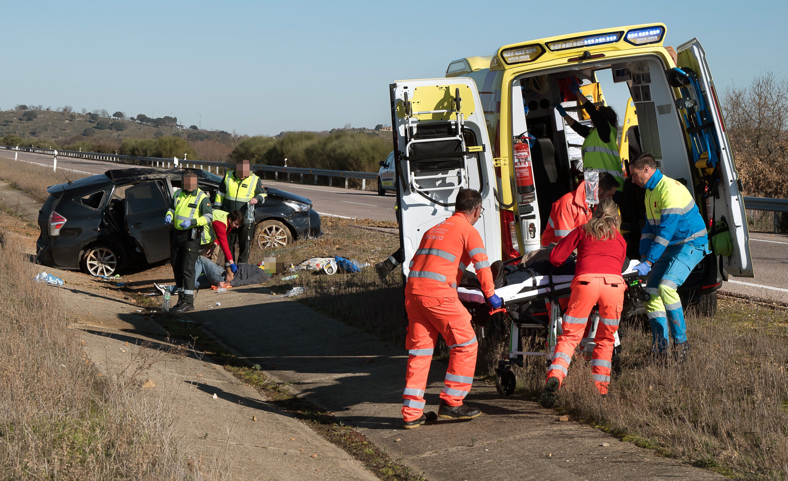 Dos heridos en un accidente en la A62 a la altura de  de Martín de Yeltes (4)