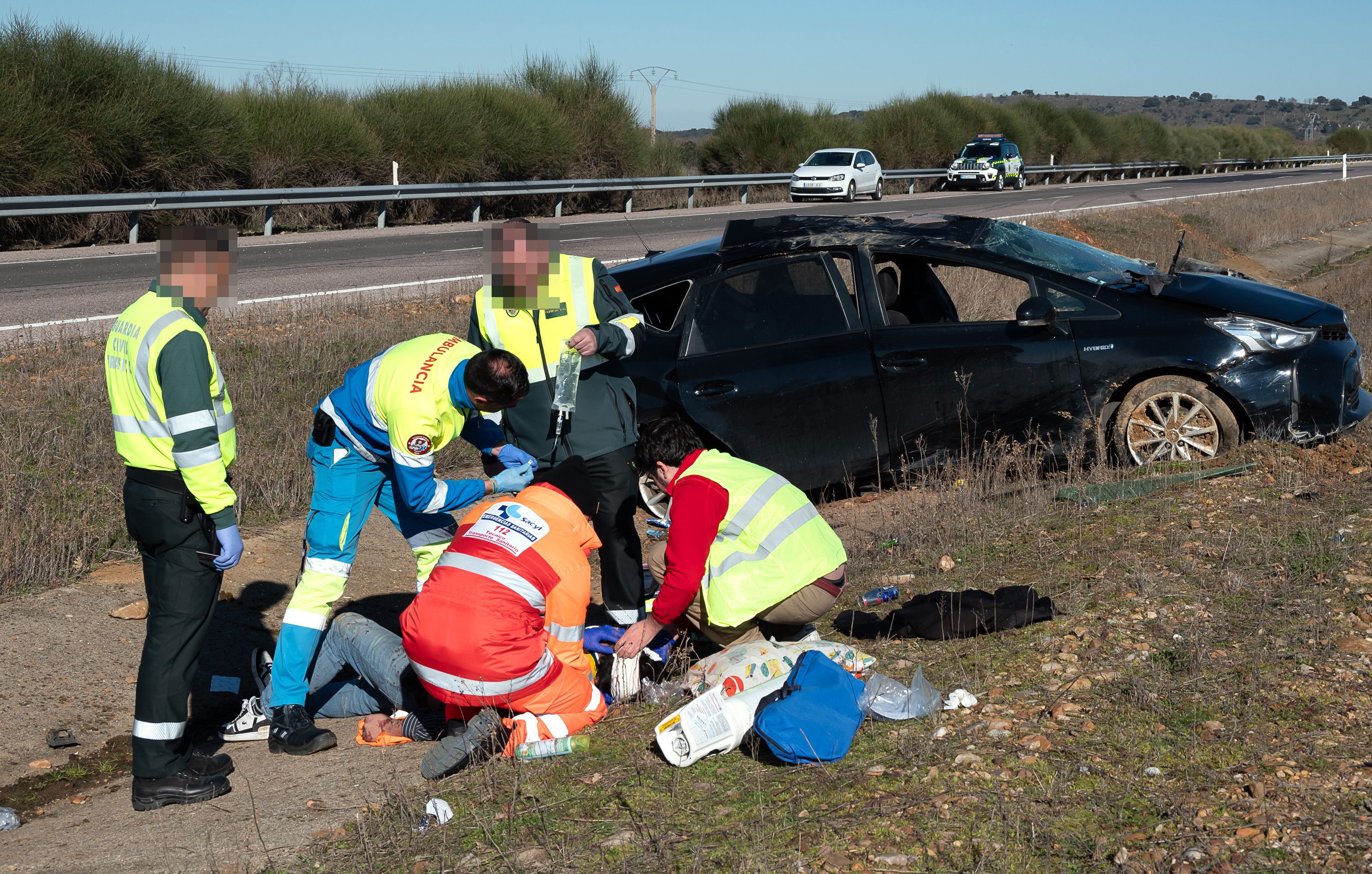 Dos heridos en un accidente en la A62 a la altura de  de Martín de Yeltes (5)