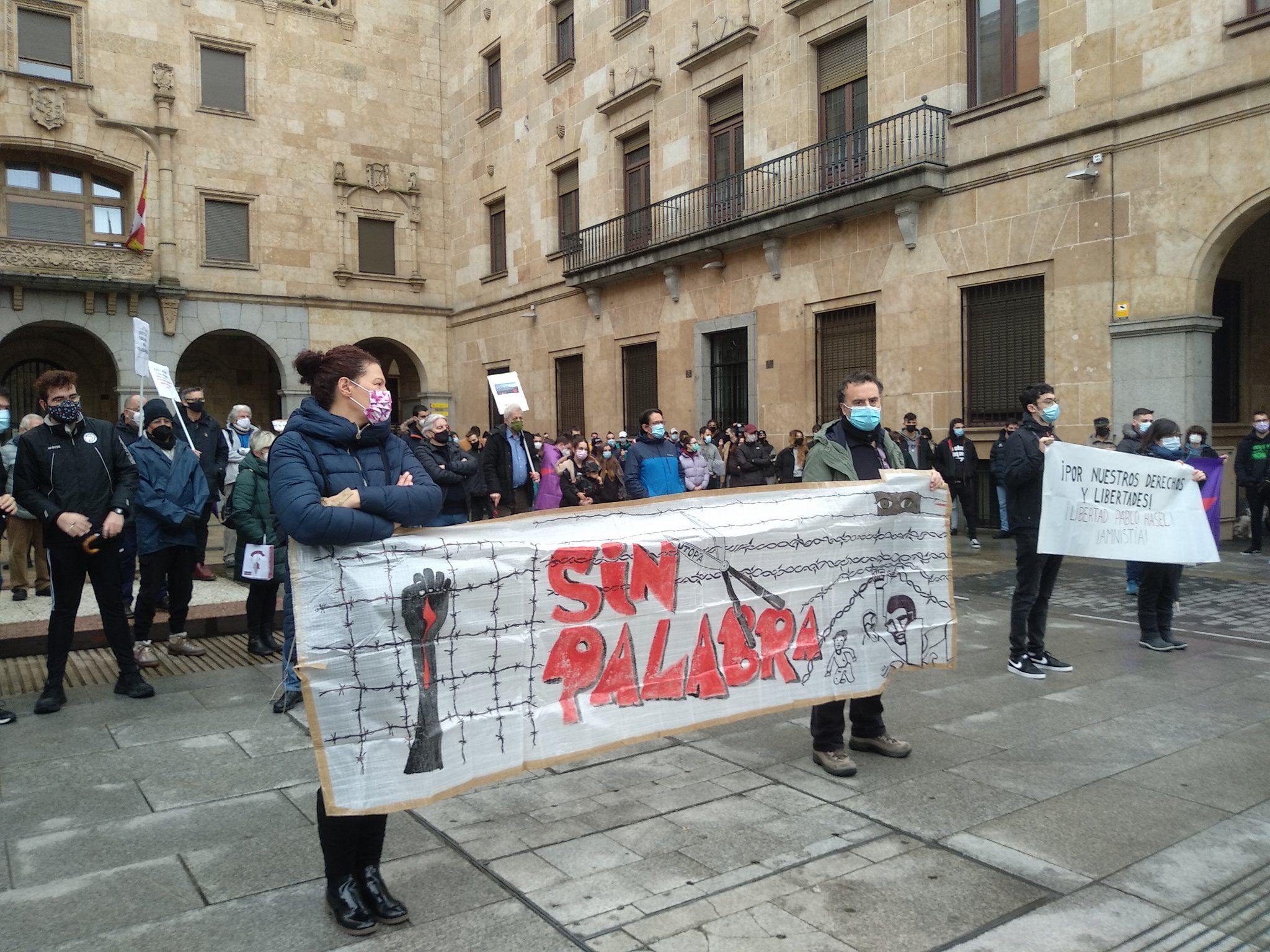 Concentración de apoyo a Pablo Hasel | Foto: PCE Salamanca