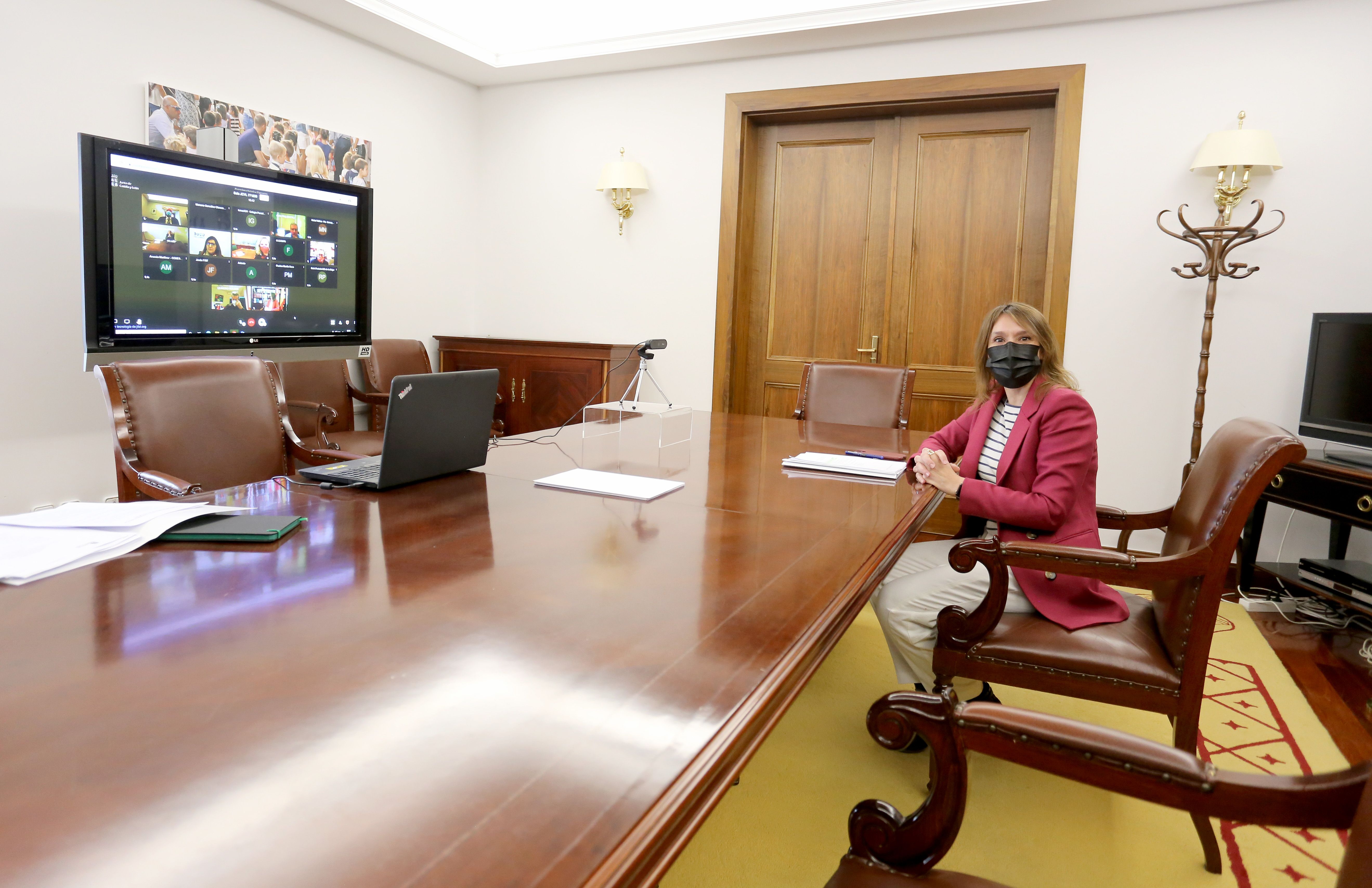 La consejera de Educación, Rocío Lucas, preside de forma telemática el Pleno de la sección de Convivencia del Observatorio de la Comunidad de Castilla y León. | FOTO: ICAL