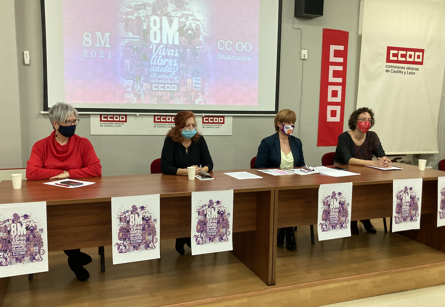 Representantes de CCOO presentan la campaña para el 8 M